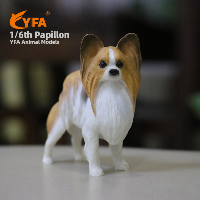 YFA蝴蝶犬摆件仿真狗模型车载