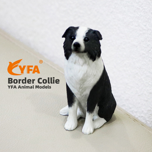 饰 吉佳美YFA直销迷你小边牧车载摆件边境牧羊犬狗模型动物蛋糕装