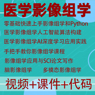 医学影像组学机器学习脑影像组学python人工智能图像提取生境分析