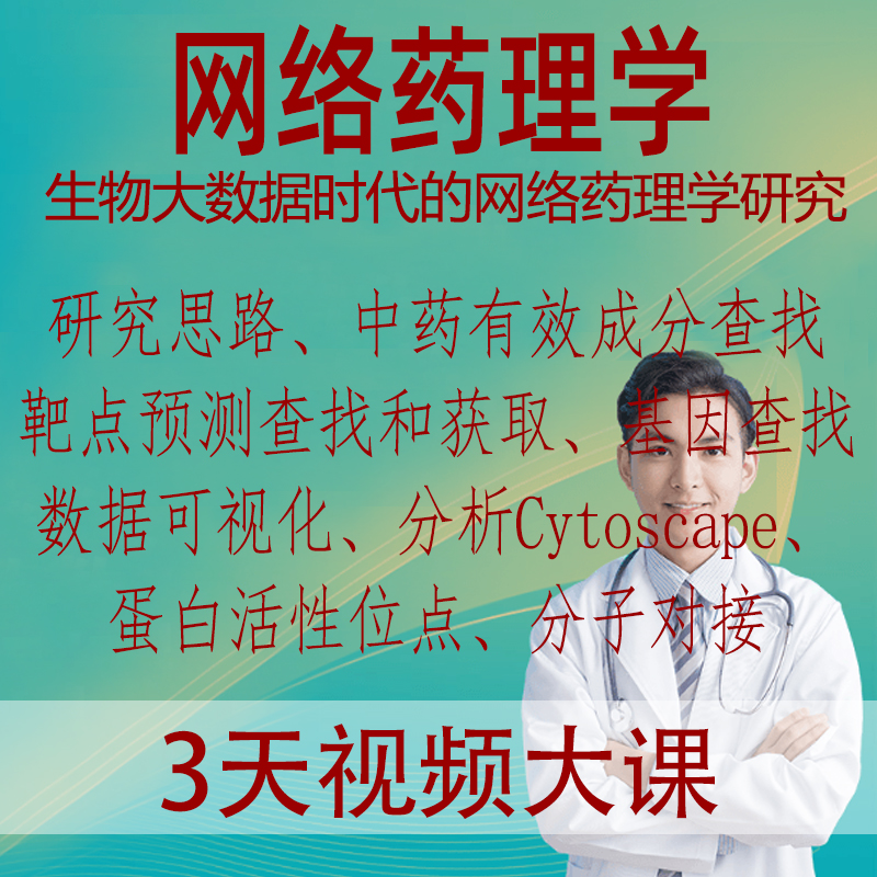 网络药理学模式研究中药成分靶点分子对接Cytoscape软件网络分析