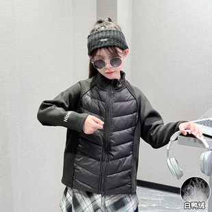 中大童女童羽绒服冬季2025新款冬装校服神器内搭韩版保暖轻薄外套