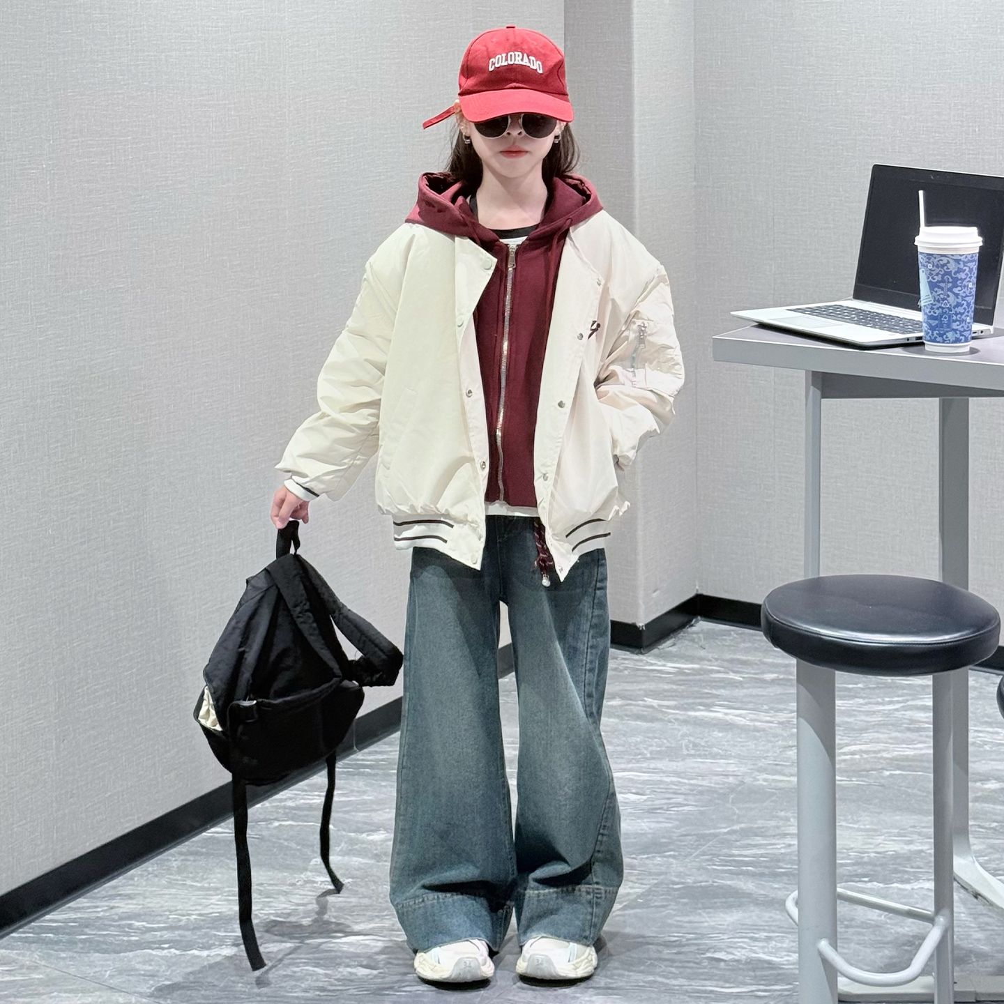 女童棉衣外套冬款2025新款中大儿童棒球服冬季夹棉加厚保暖棉服潮