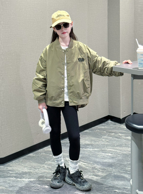 韩国潮女童外套春秋款2025新款儿童洋气时髦女孩棒球服夹克上衣潮