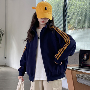 韩国潮女童外套卫衣春秋冬2026新款中大儿童开衫上衣运动加厚衣服