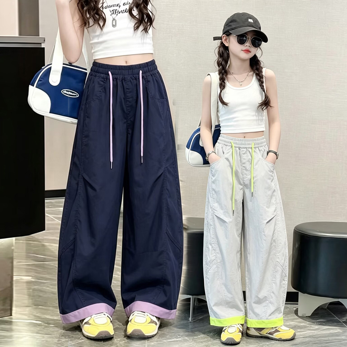 女童裤子薄款冰丝防晒百搭防蚊裤图片
