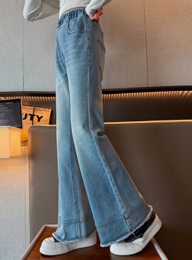 女童牛仔裤春秋款2025新款儿童时尚喇叭裤中大童女孩洋气百搭长裤