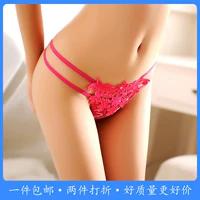 Quần lót rỗng cám dỗ gợi cảm đồ lót nữ mỏng phần thoáng khí trong suốt T quần phối cảnh đôi thiết kế gợi cảm T quần - G-string quần xì nam