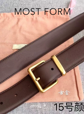 MOST FORM高端女士皮带进口头层牛皮3.5cm复古真皮腰带百搭牛仔裤