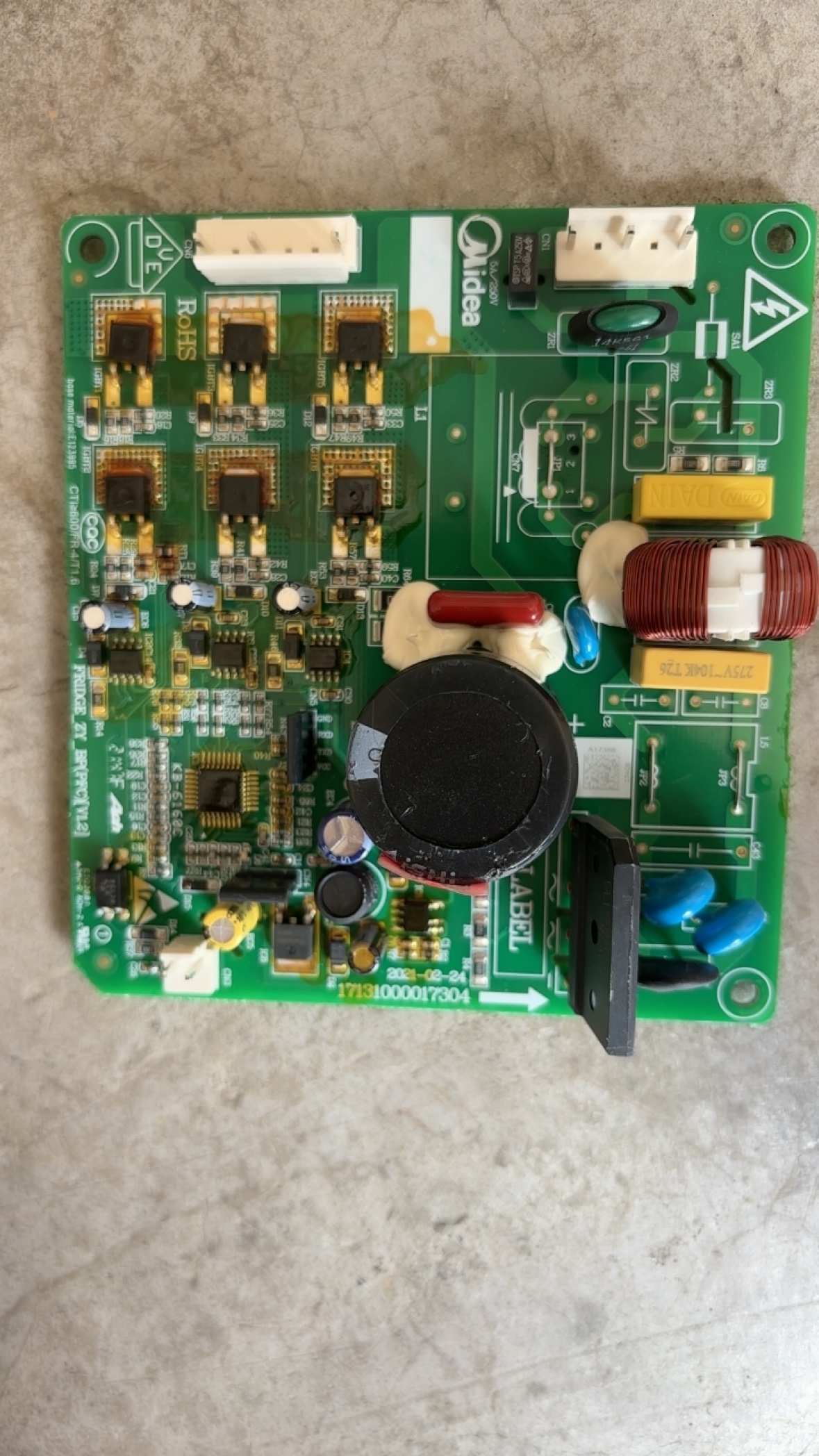 适用于美的冰箱BCD-325WTPZM(E)变频压缩机驱动板17131000017409