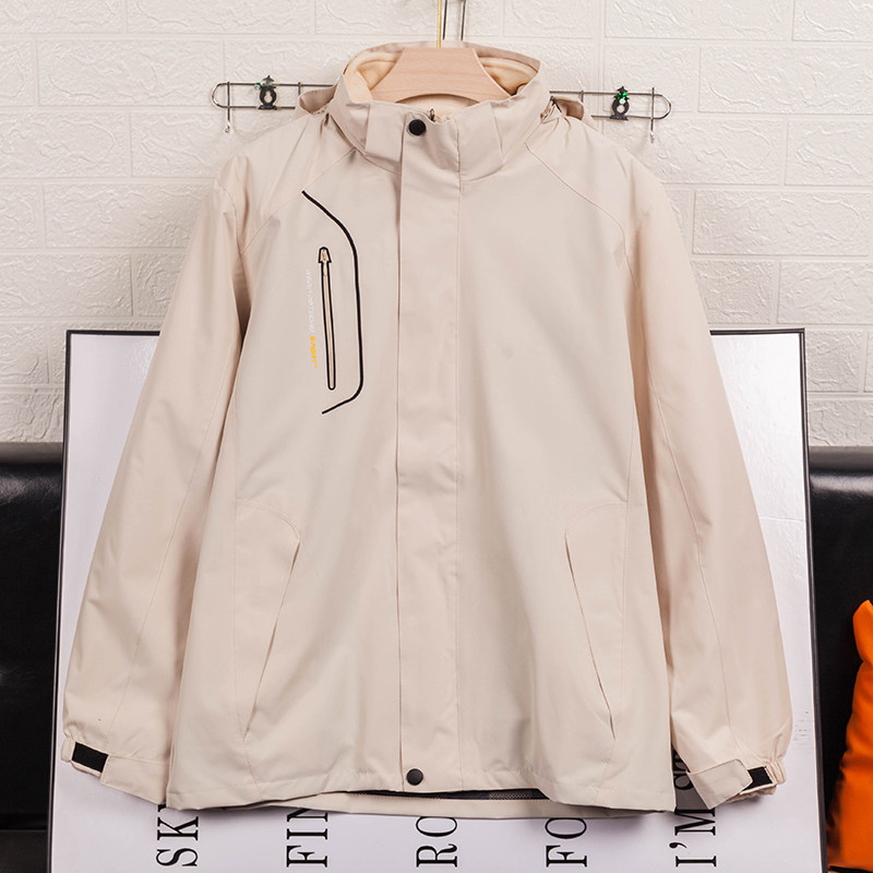 外贸好货二合一冲锋衣加绒加厚登山服可拆卸防风防水男女户外外套