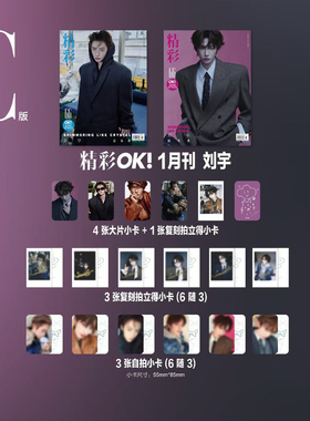 计入销量 精彩OK 1月开年刊 刘宇官方C版:A+B封面+小卡+拍立得 精彩OK！杂志2026年一月欣漾/费加罗Figaro8月/精品/睿士新青年