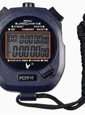天福秒表PC2810双排10道秒表 计时器电子秒表体育老师计时工具