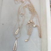 粉金色3层项链 43满29元 包邮 锆石项链