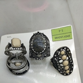 43满29元 镂空戒指 镶嵌石头戒指 包邮 戒指套装