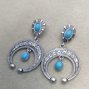 库存9对 镶嵌松石耳钉 15满29元 包邮