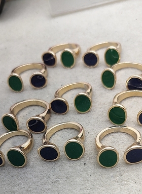 38满29元包邮  蓝色绿色滴釉戒指10个