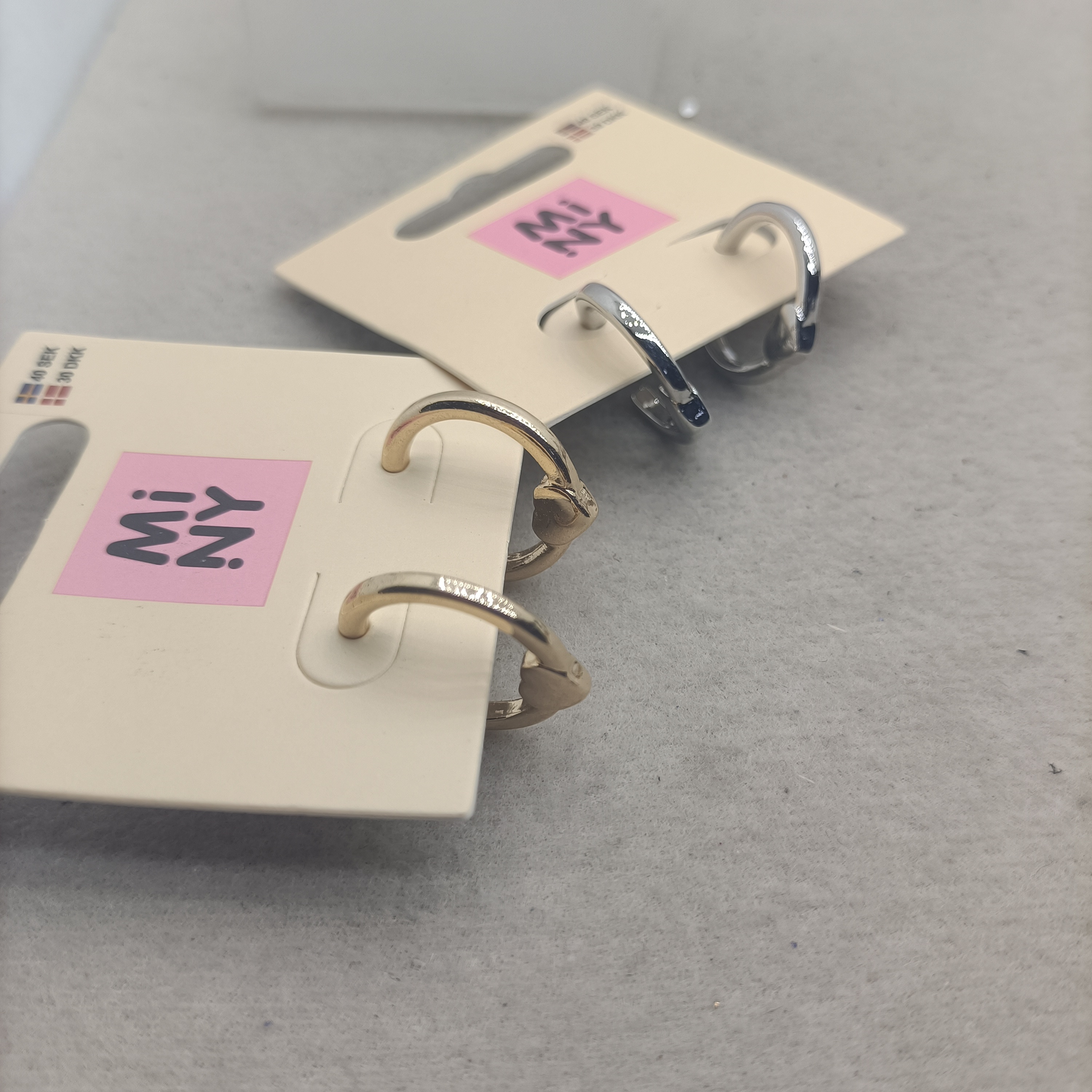 D-5  金色，白金色桃心耳环耳圈