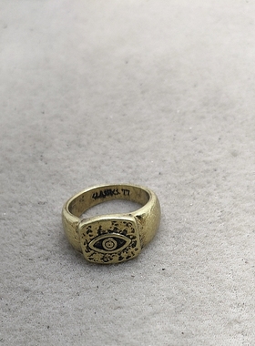 38满29元包邮  打标复古戒指 眼睛戒指