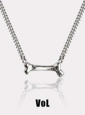 小狗骨头项链男款小众精致男士吊坠中性风情调配饰穿搭钛钢锁骨链