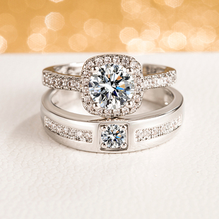 结婚情侣对戒奢华仿真钻戒男女一对开口七夕节礼物求婚戒指假道具