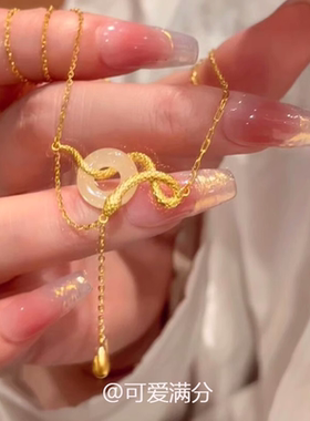 国风古法金色灵蛇项链送精美礼盒