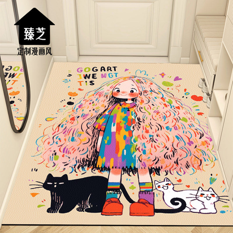 独家新品皮革入户门地垫免洗入户门进门垫pvc脚垫家用地毯定制垫
