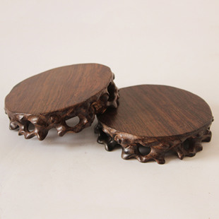实木根雕奇石底座红木工艺品摆件底座木质圆形茶壶紫砂壶底托特价