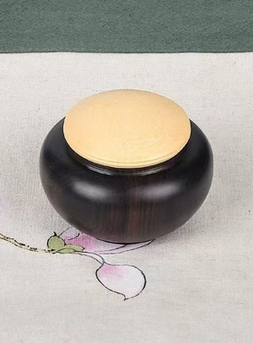 红木实木整木雕刻印泥盒紫光檀玉石戒指收纳盒红木首饰盒圆形香盒