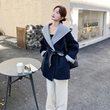 现货-AB面撞色70毛双面斗篷306-AW87-p265-k398，女装毛呢外套，浙宝306