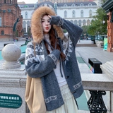 现货-大毛领可拆卸费尔岛毛衣外套306-AW98-p155-k238，女装针织衫/毛衣，浙宝306