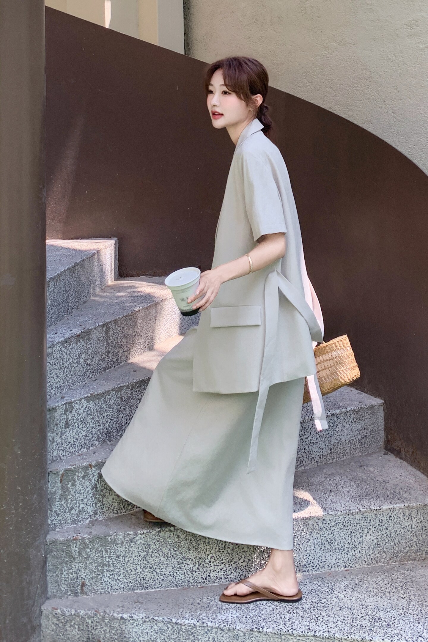 现货数据好-原版亚麻面料西装吊带裙套装306-cx25149-p165-k238图片