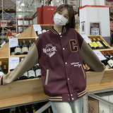 现货-24春新款-美式复古棒球服撞色休闲短款306-24010-P135-K188，女装短外套，浙宝306