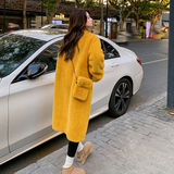 -跑量姜黄色显白环保皮草长款外套送包包306-QD108-P185-K288，女装皮草，浙宝306