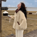 大货已出-定制罗口羊羔毛外套306-AW91-p205-k308，女装皮草，浙宝306