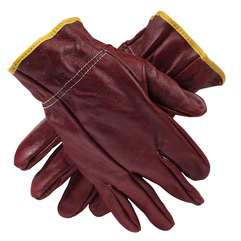 c级司机手套(深色)皮电焊,机器修理,钢铁和冶炼行业防护手套