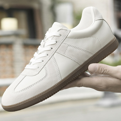 德训鞋白色板鞋系带休闲鞋潮流