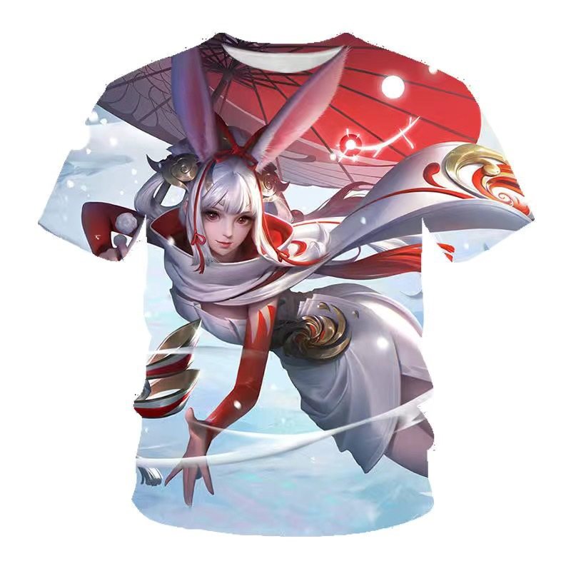 王者荣耀公孙离祈雪灵祝衣服3D印花男女短袖t恤夏青少年儿童上衣,男装,T恤,淘宝优惠券,粉丝福利购,淘宝优惠卷