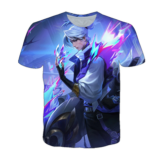 新王者荣耀刘备百相守梦衣服3D印花男女短袖t恤夏青年儿童cos上衣