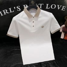 轻奢刺绣短袖Polo衫男2024夏季百搭休闲商务休闲T恤修身翻领上衣