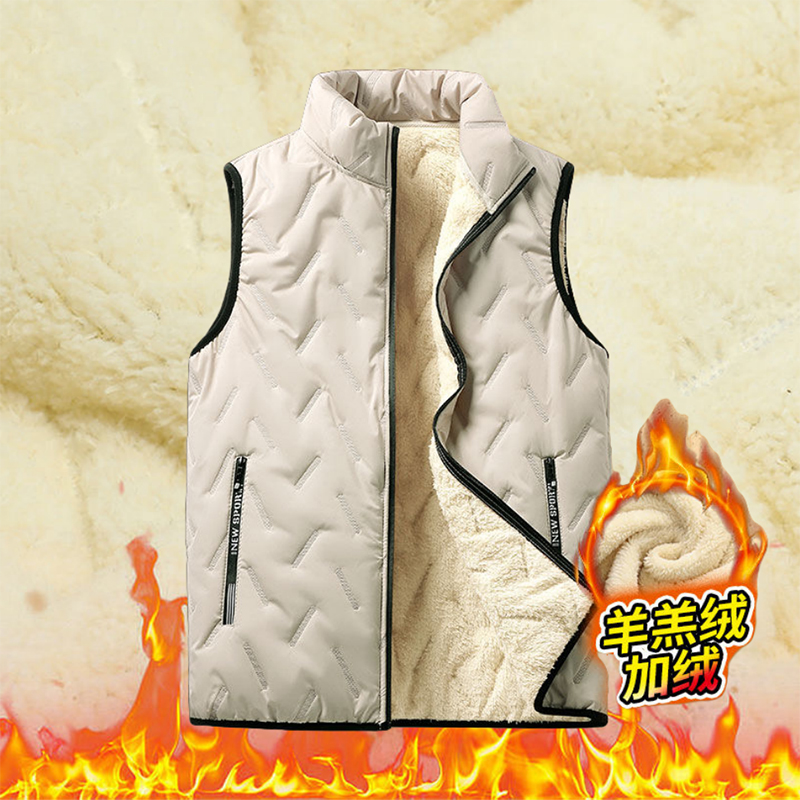 大码马甲男秋冬加绒男装立领保暖