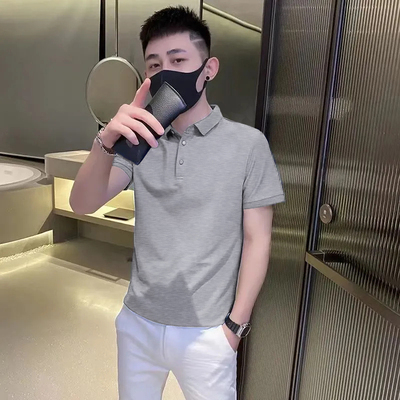 2026新款夏季纯色POLO衫短袖上衣韩版潮流百搭时尚翻领t恤男士