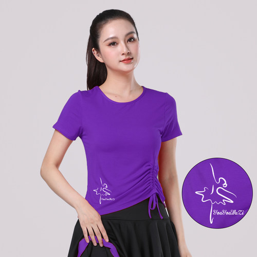 新款圆领抽绳短袖上衣