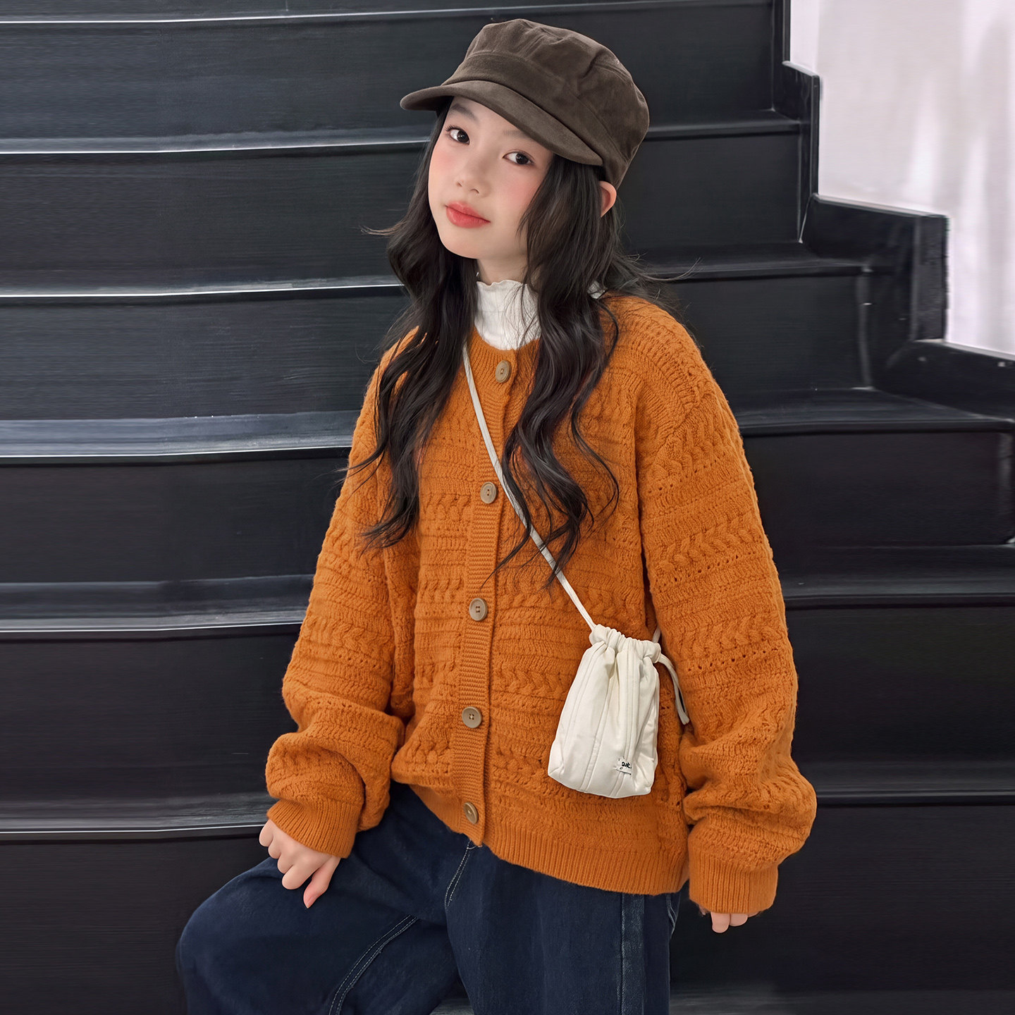 女童2026新款秋冬针织开衫外套