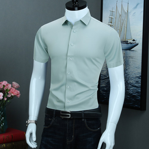 男士短袖衬衫免烫抗皱高端