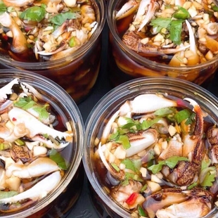 麻辣醉蟹钳大蟹脚梭子蟹脚蟹腿罐装即食海鲜盐城特产螃蟹类蟹爪