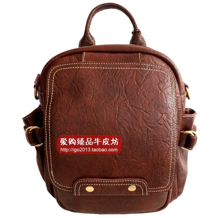 臻皮客真皮双肩包藏皮客嬉皮士头层牛皮男女包手提包褶皱热销特价