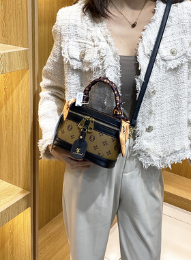 Clean Knоck盒子包女包时尚复古手提水桶包老花单肩斜挎包饭桶包