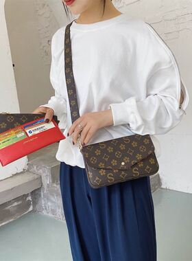 Clean Knоck信封包2026新款包包女老花链条小方包复古单肩斜挎包