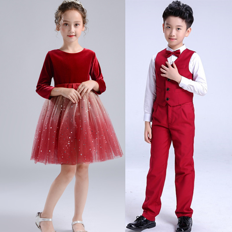 儿童演出服中小学生合唱服装少儿大合唱团舞台表演服男女诗歌朗诵