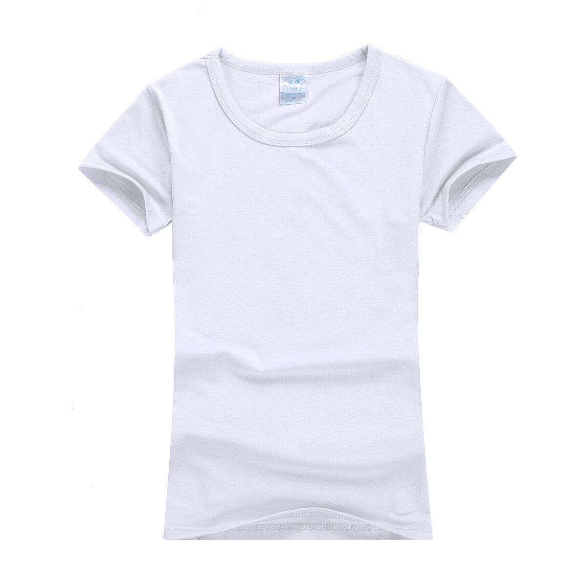 夏季新款白色广告衫T恤 运动休闲修身短袖 纯色圆领短袖批发